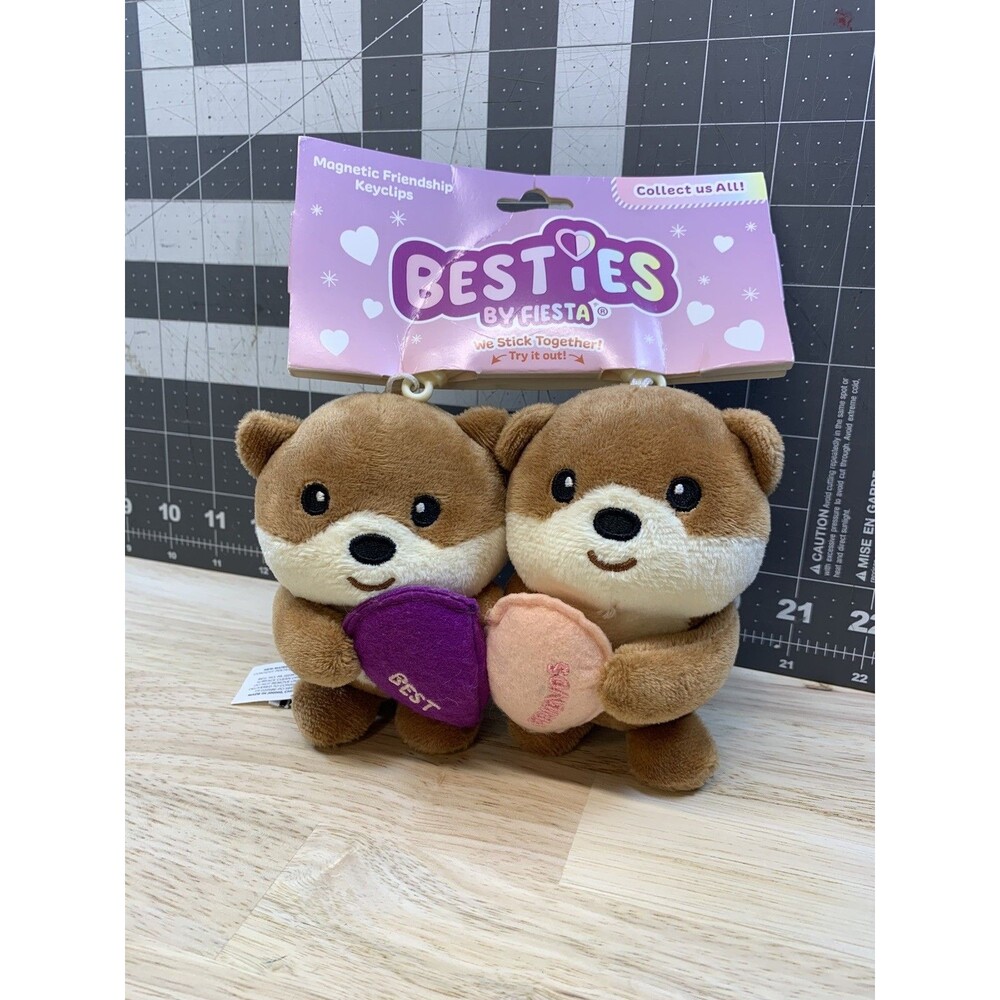 Fiesta Besties River Otter Magnetic Friendship Clips Plush Keychains